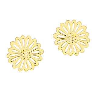 Birthmonth Flower Button Stud Earrings