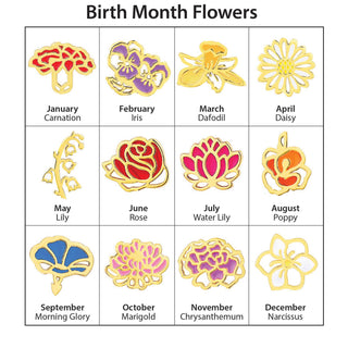 Rose Gold Plated Enamel Birthmonth Flower Station Bracelet