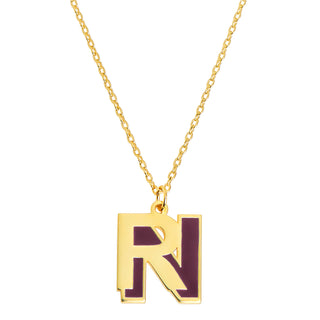 Bold Double Initial with Enamel Necklace - New Fall Colors