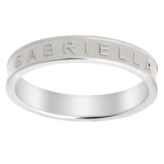 Silver Plated Enamel Name Band Ring - New Fall Colors