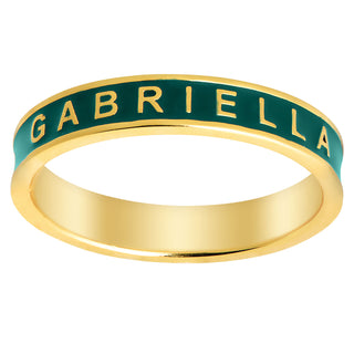 14K Gold Plated Enamel Name Band Ring - New Fall Colors