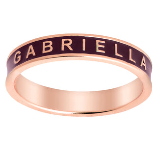 14K Rose Gold Plated Enamel Name Band Ring - New Fall Colors