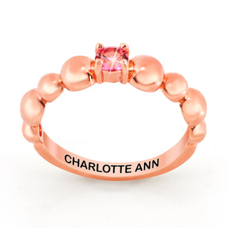 Rose Gold over Sterling Birthstone Bubble Ring