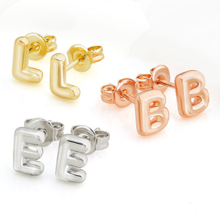 Mini Balloon Letter Button Earrings