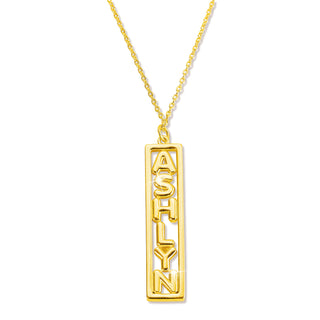 Balloon Letters Vertical Bar Necklace