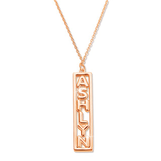 Balloon Letters Vertical Bar Necklace