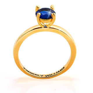 Gold Plated Solitaire and Family Birthstone Enhancer Ring Set