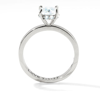 Platinum over Sterling Round Hidden Halo White Topaz Hidden Birthstone Engagement Ring