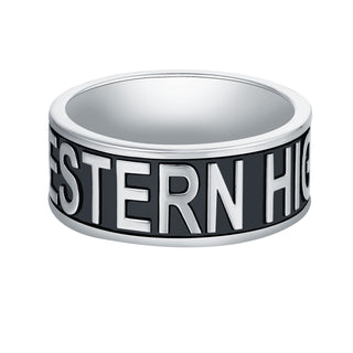 Men's Sterling Silver Personalized Graduation-Class Band Ring