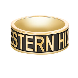 Men's 14K Gold over Sterling Silver Personalized Graduation-Class Band Ring