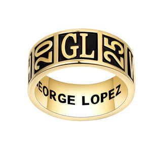 Men's 14K Gold over Sterling Silver Personalized Graduation-Class Band Ring