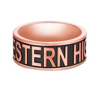 Men's 14K Rose Gold over Sterling Silver Personalized Graduation-Class Band Ring