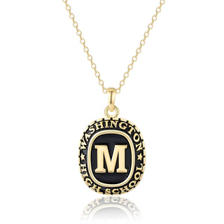 Unisex Gold over Sterling Traditional Initial Personalized Graduation/Class Necklace