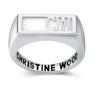 Women's Celebrium Modern Monogram Signet Opaque Stone Ring