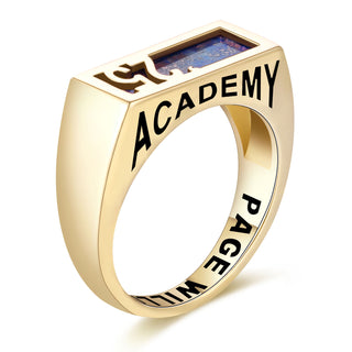 Women's Gold over Sterling Contemporary Graduation Year Signet Class Ring