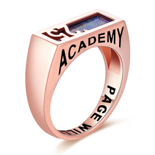 Women's Rose Gold over Sterling Contemporary Graduation Year Signet Class Ring