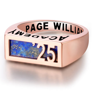 Women's Rose Gold over Sterling Contemporary Graduation Year Signet Class Ring