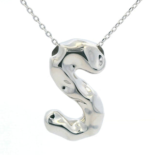 Hammered Balloon Initial Necklace