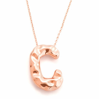 Hammered Balloon Initial Necklace