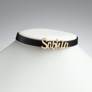 Script Name Leather Wrap Bracelet and Choker