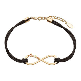 Personalized Name Infinity with Black Cord Bracelet