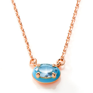 Oval Birthstone and Enamel Necklace