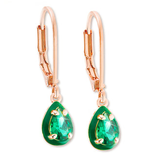 Pear Birthstone and Enamel Earring