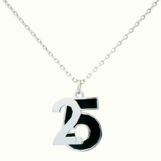 Custom Bold Double Digit Year with Enamel Necklace