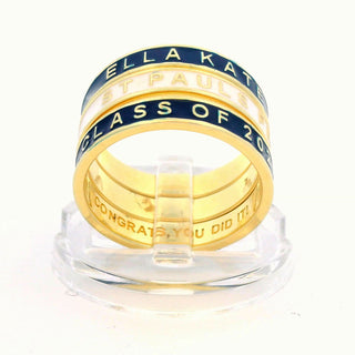 Personalized Gold Plated Enamel Stackable Bands Class Ring