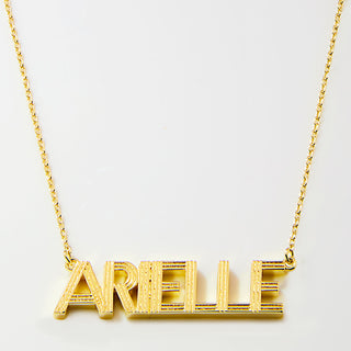 Hollywood Marquee Name Plaque Necklace