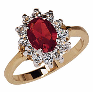 Red Austrian Crystal Princess Ring