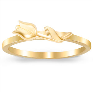 Gold over Sterling Rose Bud Charm Ring