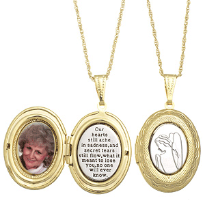 Two-tone Memorial Angel Locket