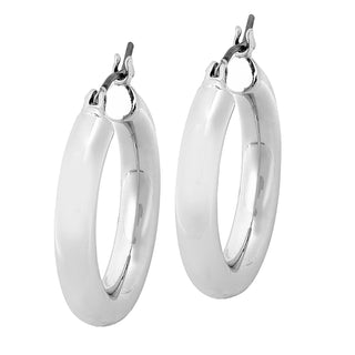 Silver Plated Bold Horizontal Initial Ring with Free Hoop Earrings