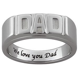 Tungsten Men's Engraved DAD Ring